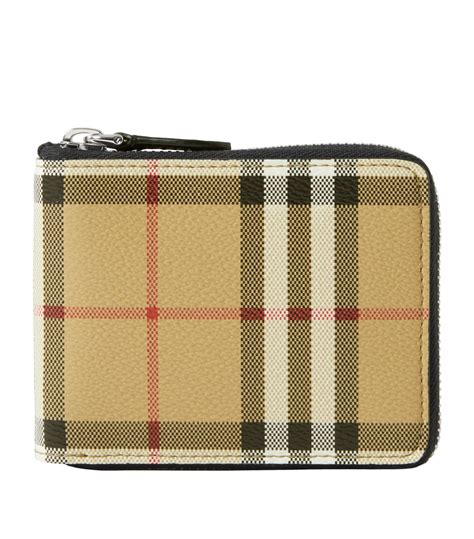 burberry check zip around wallet|burberry billfold wallet.